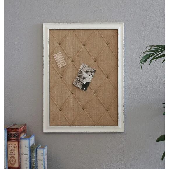 Vision Board Linen Bulletin Board Cork Board White Frame, 21"×27" Pin Boards - Picture 2 of 8